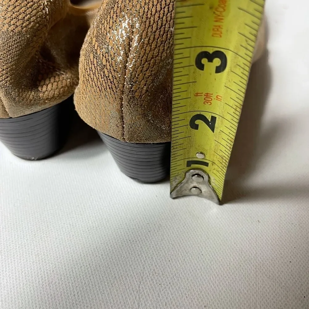 Hush Puppies golden brown iridescent wedge SZ9.5